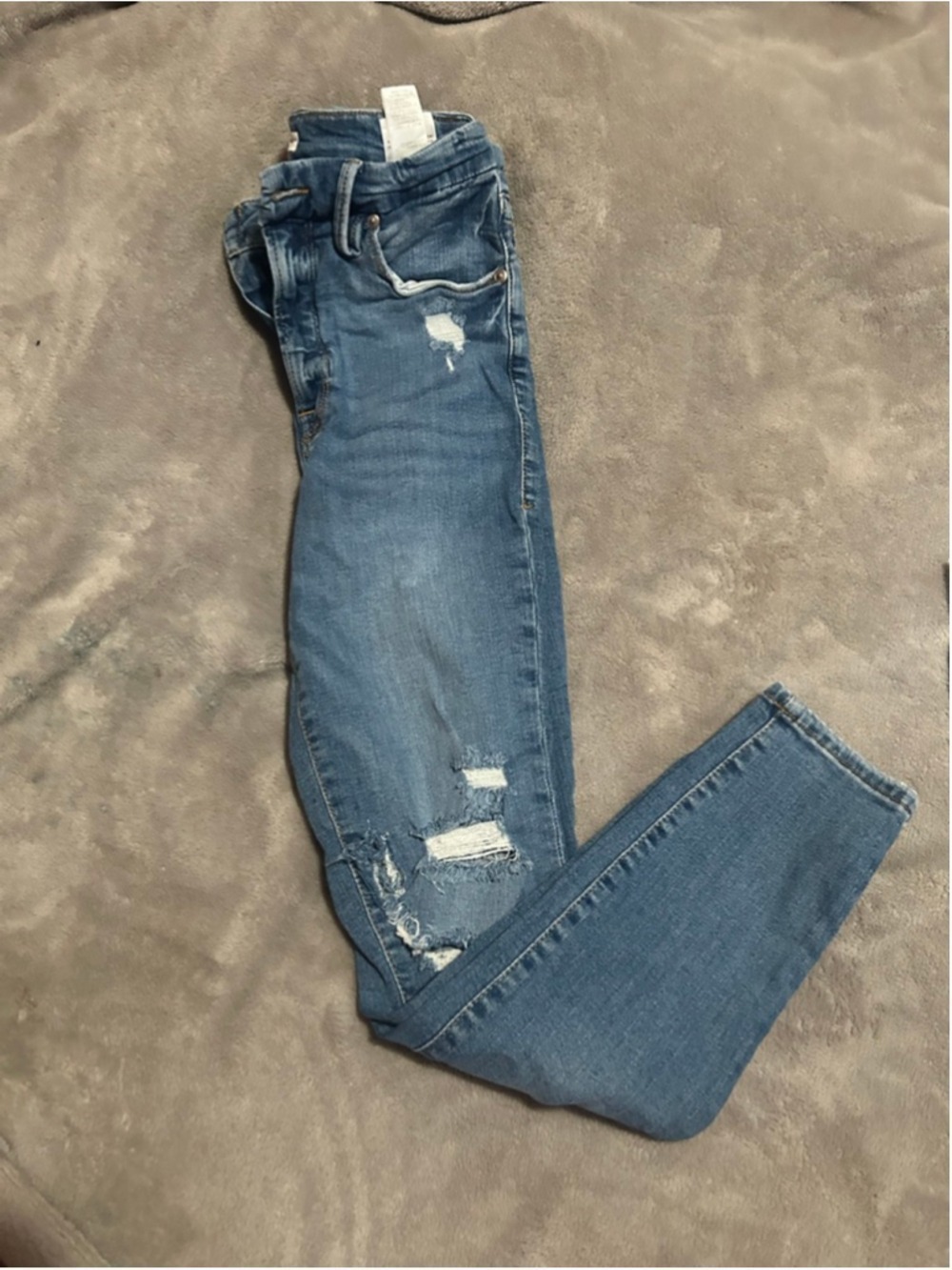 Women's GOOD AMERICAN Blue Distressed Skinny Jeans Size 6